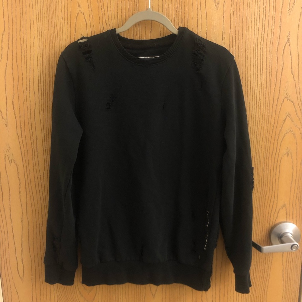Criminal damage London black destroyed sweatshirt